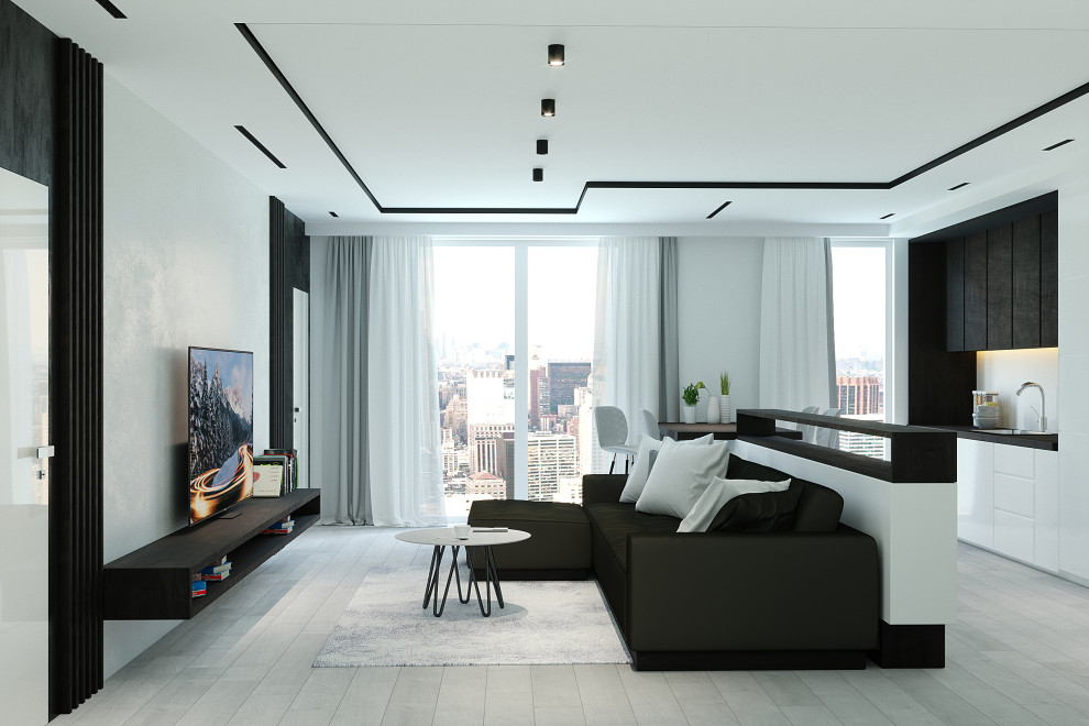 Уровневый потолок с теневым зазором