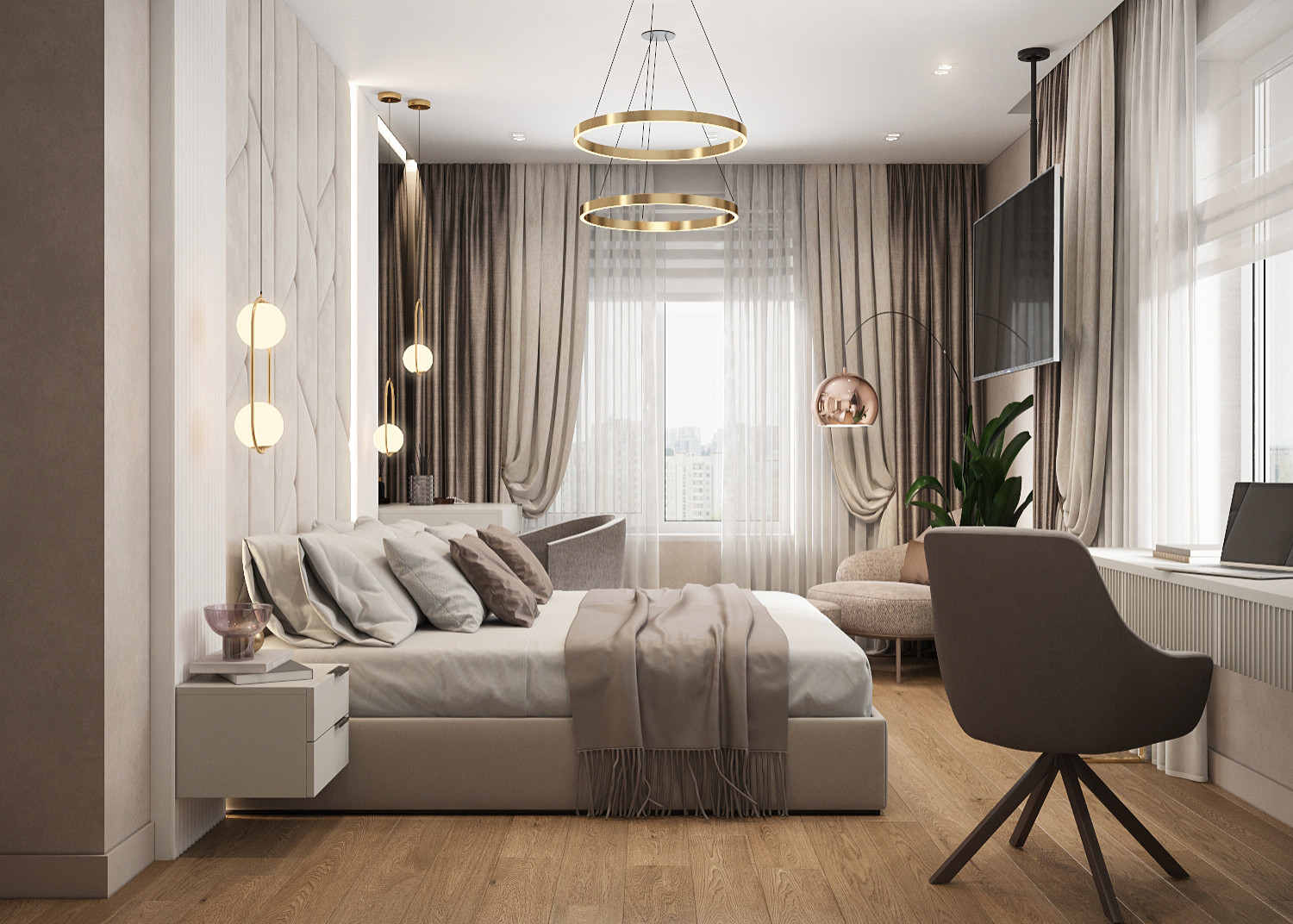 Элегантная современная трехкомнатная квартира