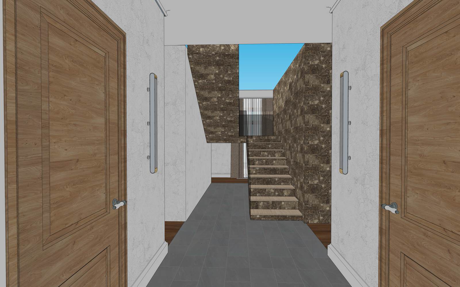 3D визуализация первого этажа дома