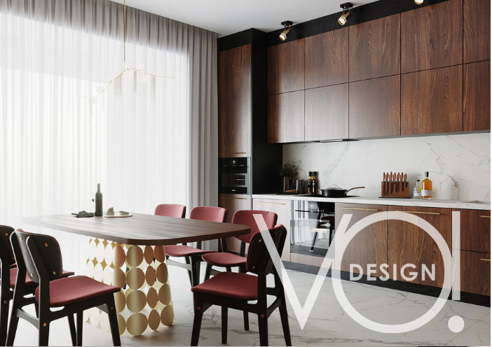 Обложка проекта: Кухня в современном стиле и гостевой санузел