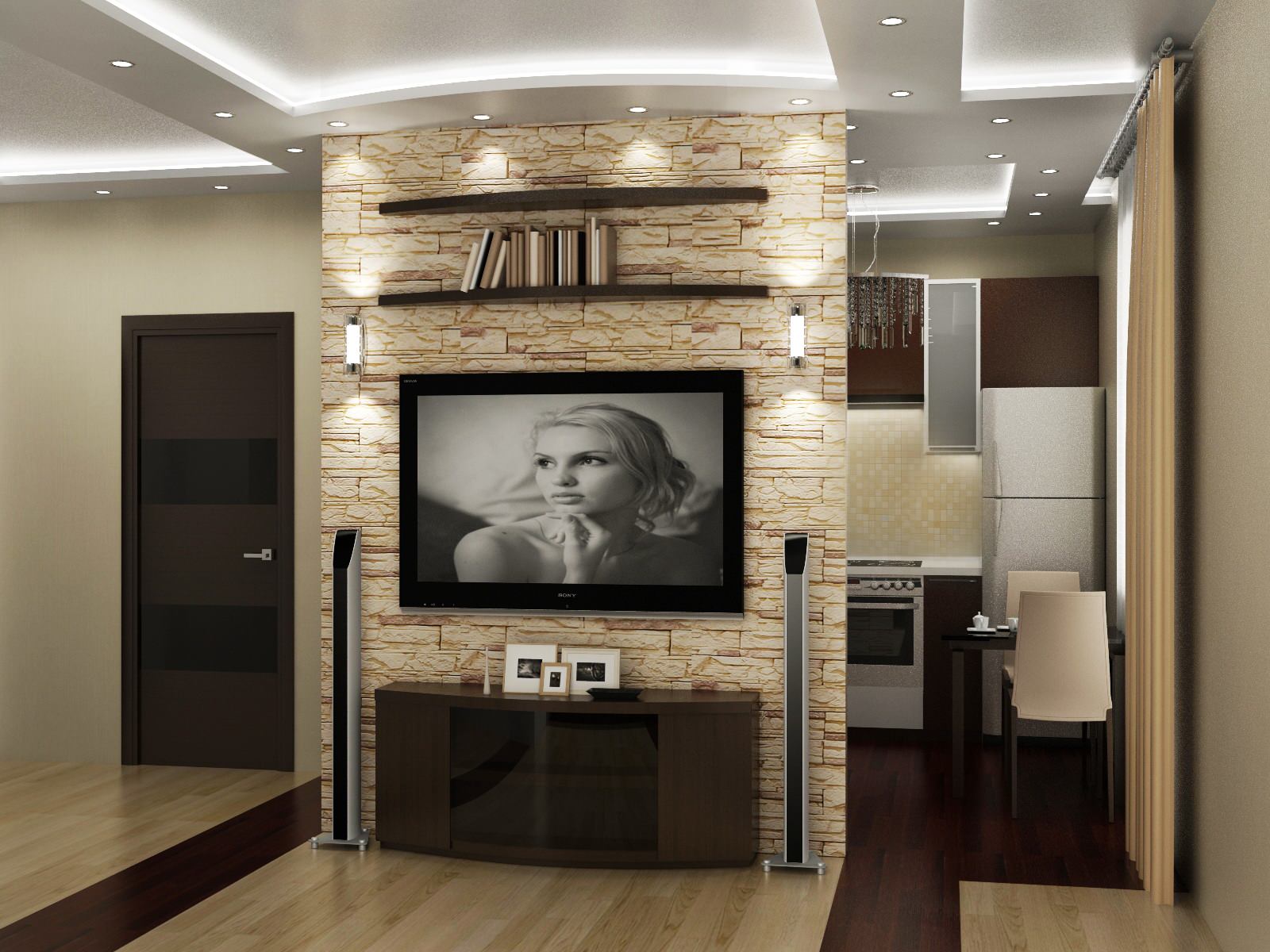 Обложка проекта: Дизайн 1-комнатной квартиры Молоково