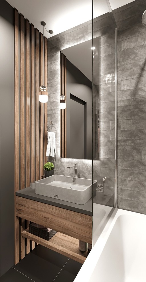 Обложка проекта: Дизайн и визуализация ванной комнаты.