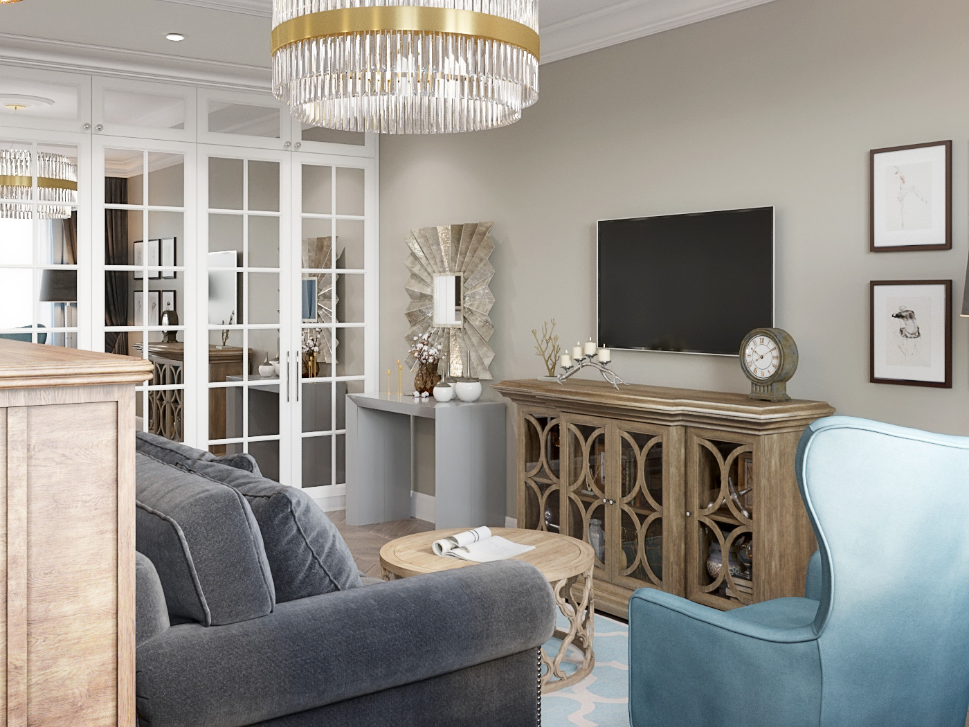 гостиная с барной стойкой