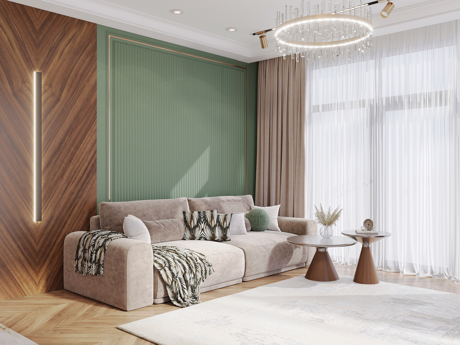 Обложка проекта: Гостиная Барнхаус ЖК 115м2