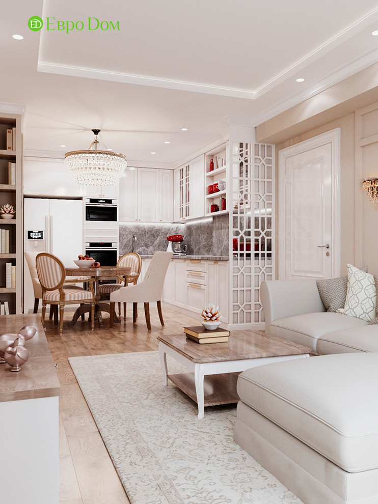 Дизайн трехкомнатной квартиры 83 кв. м в стиле неоклассика. Фото проекта