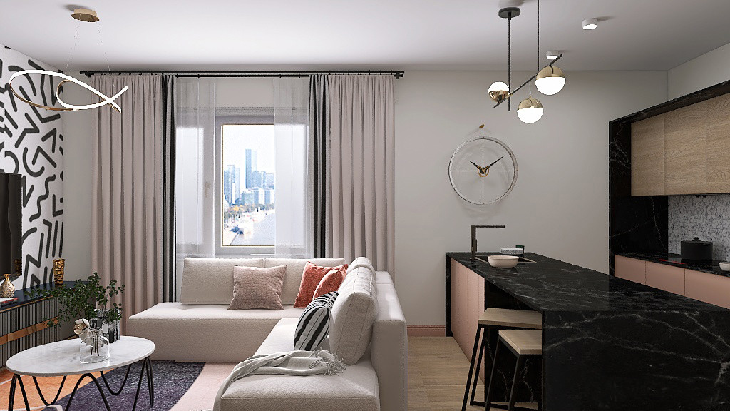 Евро-двухкомнатная "Сочный акцент"