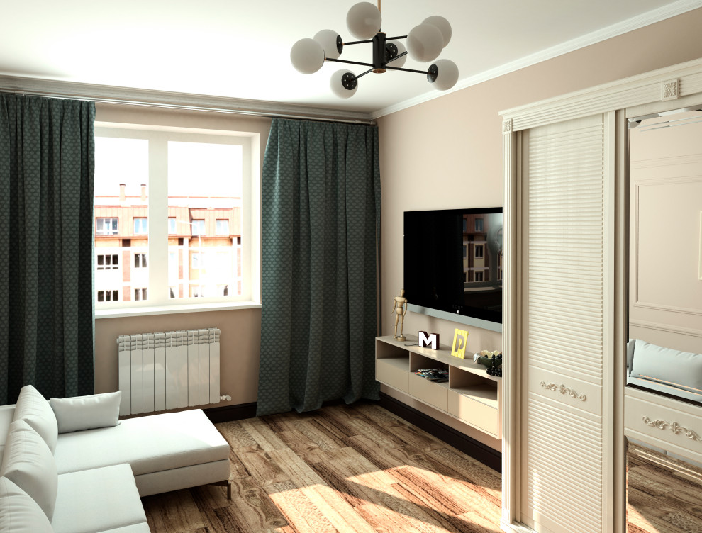 Однокомнатная квартира 34 кв.м. в трёх стилистических решениях.