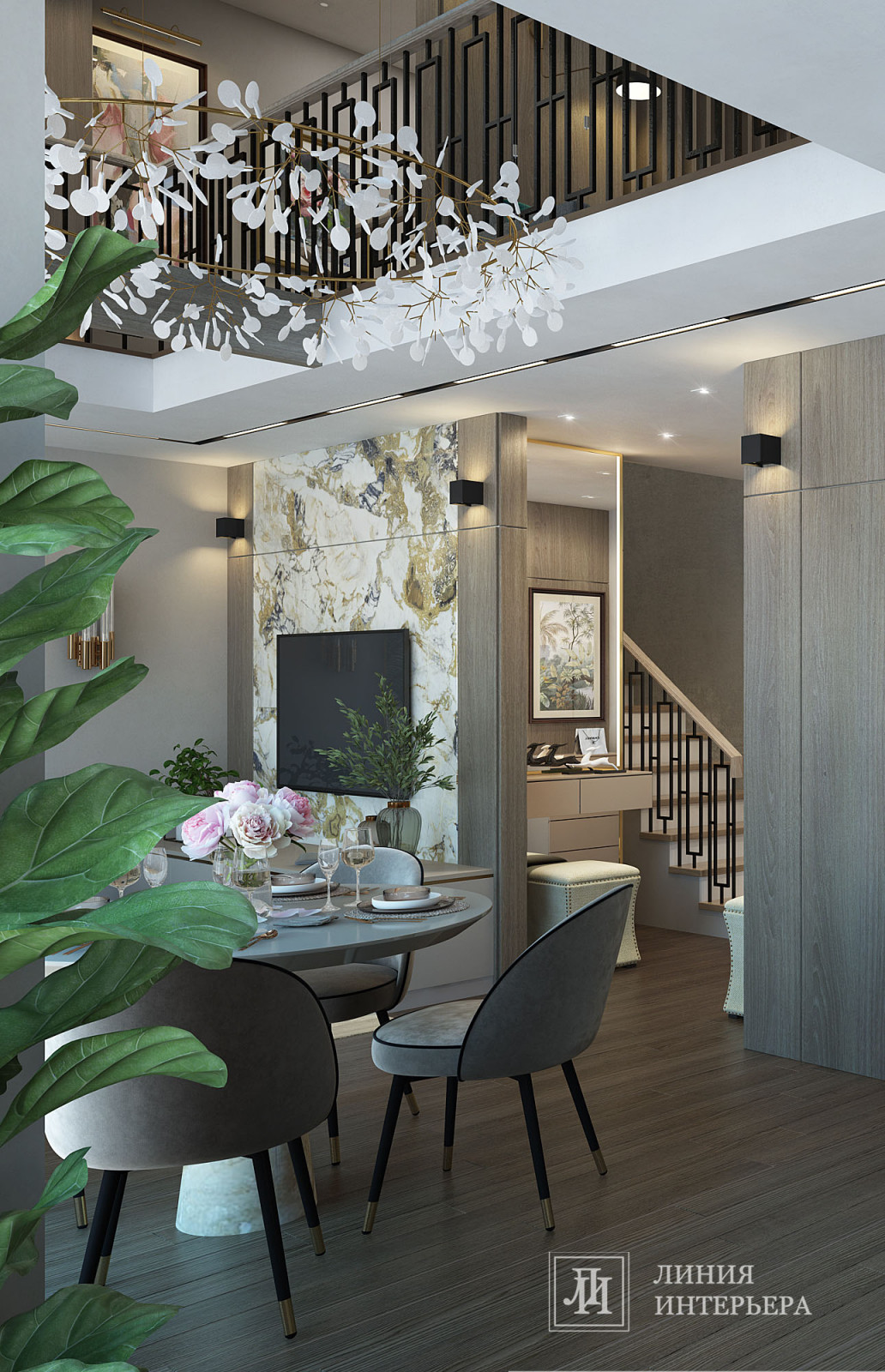 Дизайн интерьера 2-х уровневой квартиры