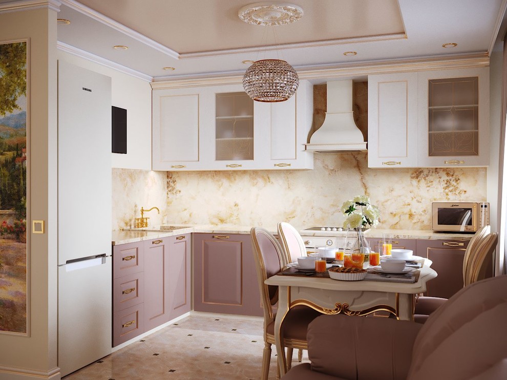 гостиная,совмещенная с кухней в стиле "ар-деко"