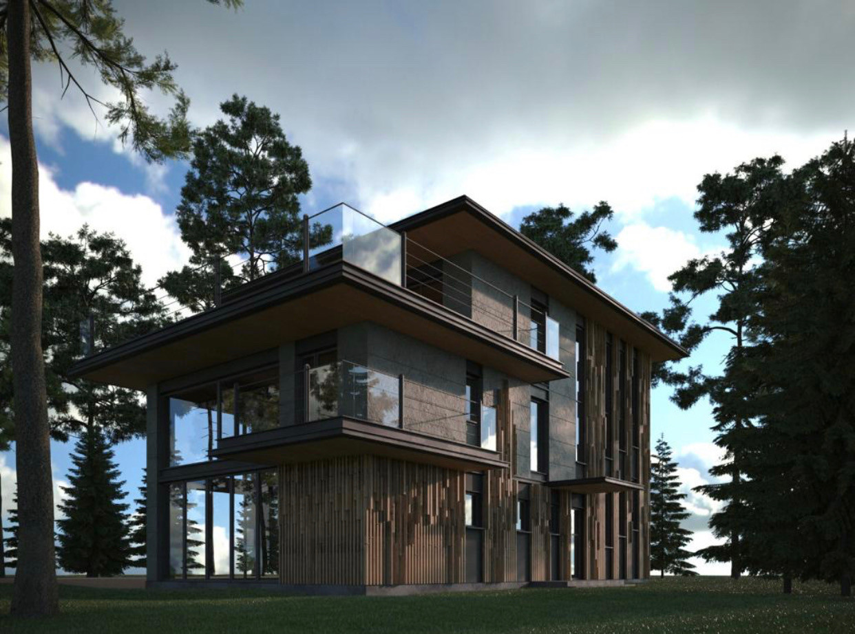 Концепция интерьера загородного дома на берегу Финского залива