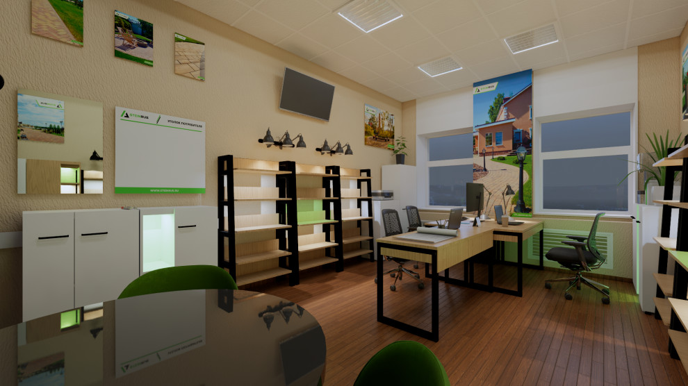 проект Дизайна Интерьеров Шоурума производителя тротуарной плитки и изделий из б