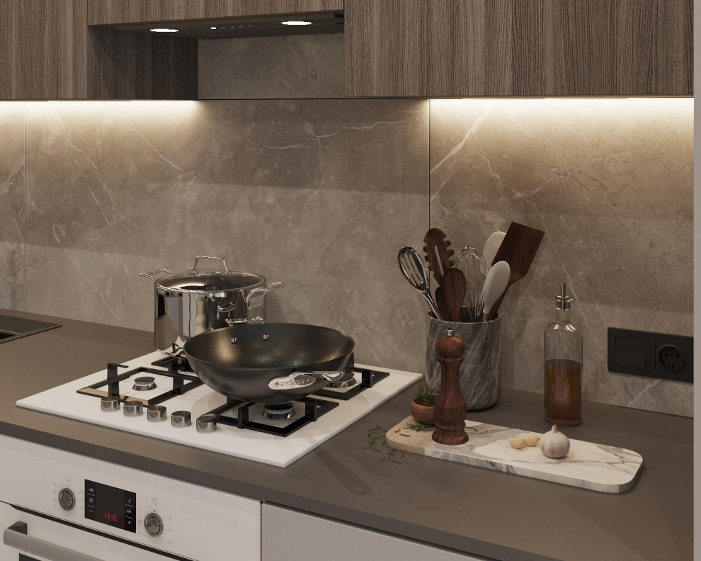 Современная кухня-столовая ЖК Аристократ