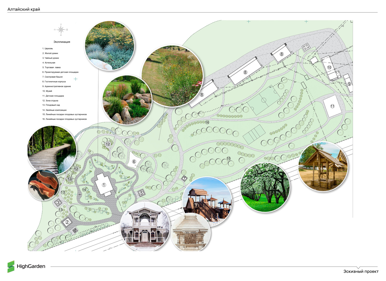 Эскизный проект территории храма. Алтайский край