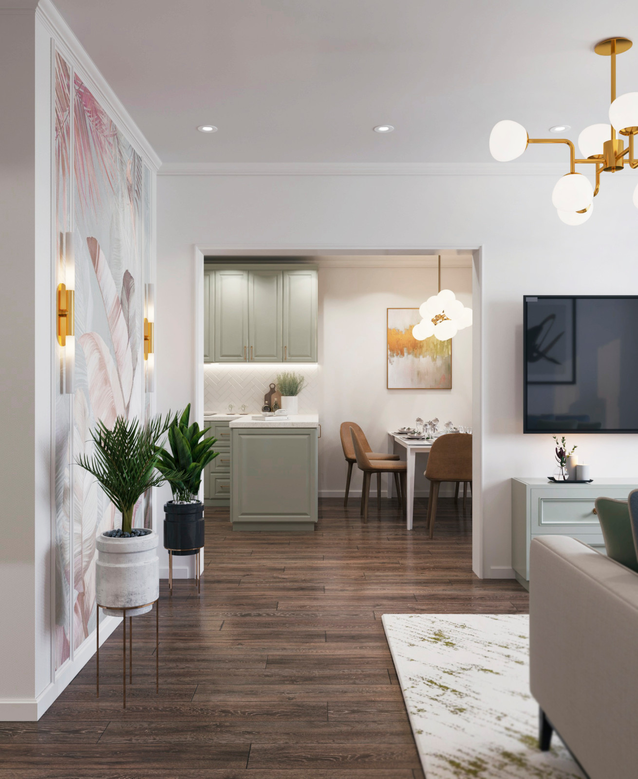 3-х комнатная квартира для молодой семьи 80кв.м.