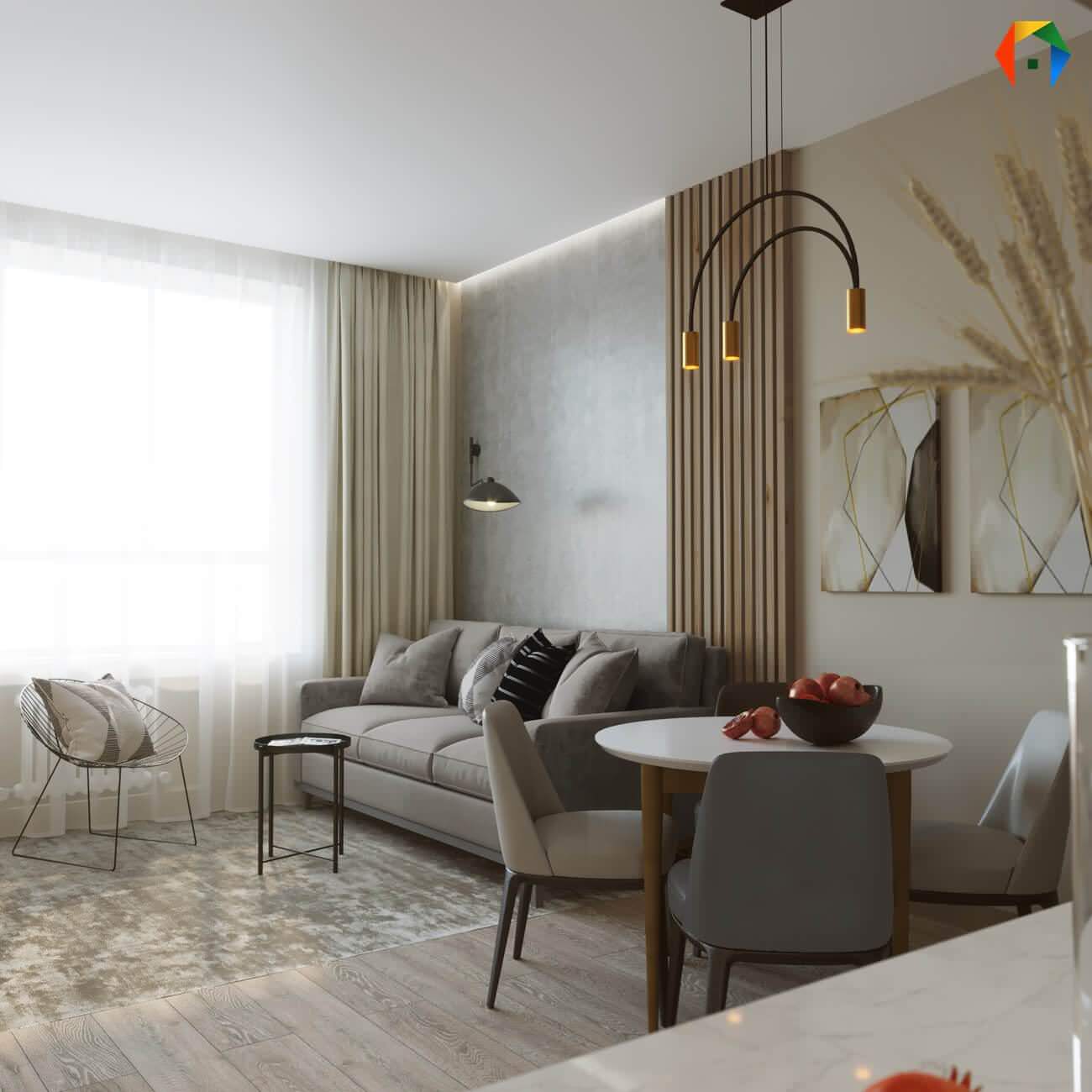 Серебрякова. Дизайн проект 2-х комнатной квартиры в новостройке