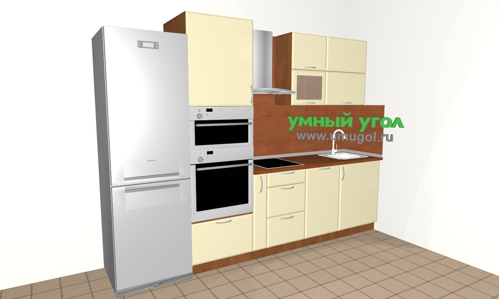 Обложка проекта: Прямая кухня с пеналом для семьи с ребенком