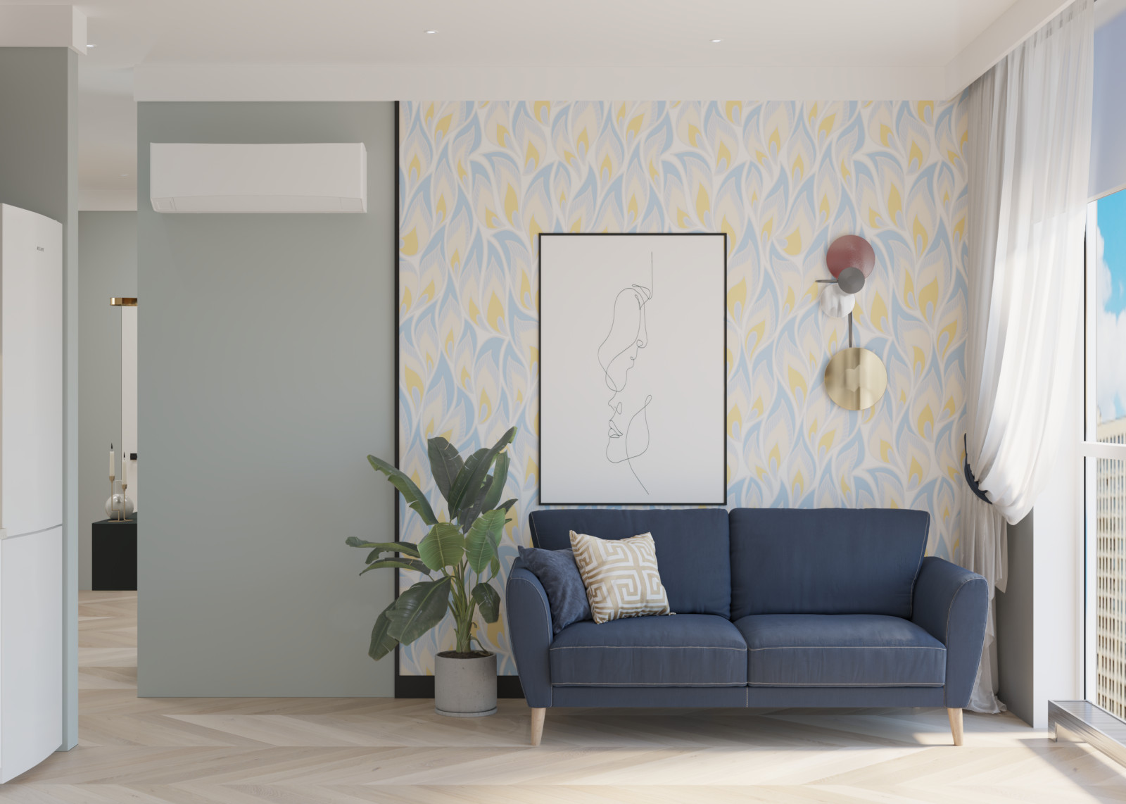 Квартира в ЖК "Хорошевский"_кухня-гостиная