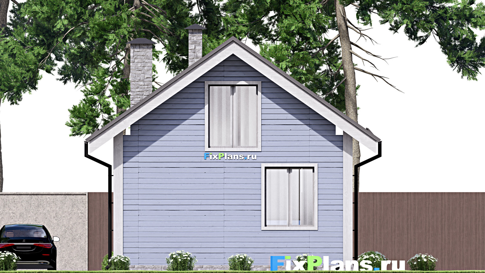 Проект дома с мансардой 7х8 м S67м2 F-15596