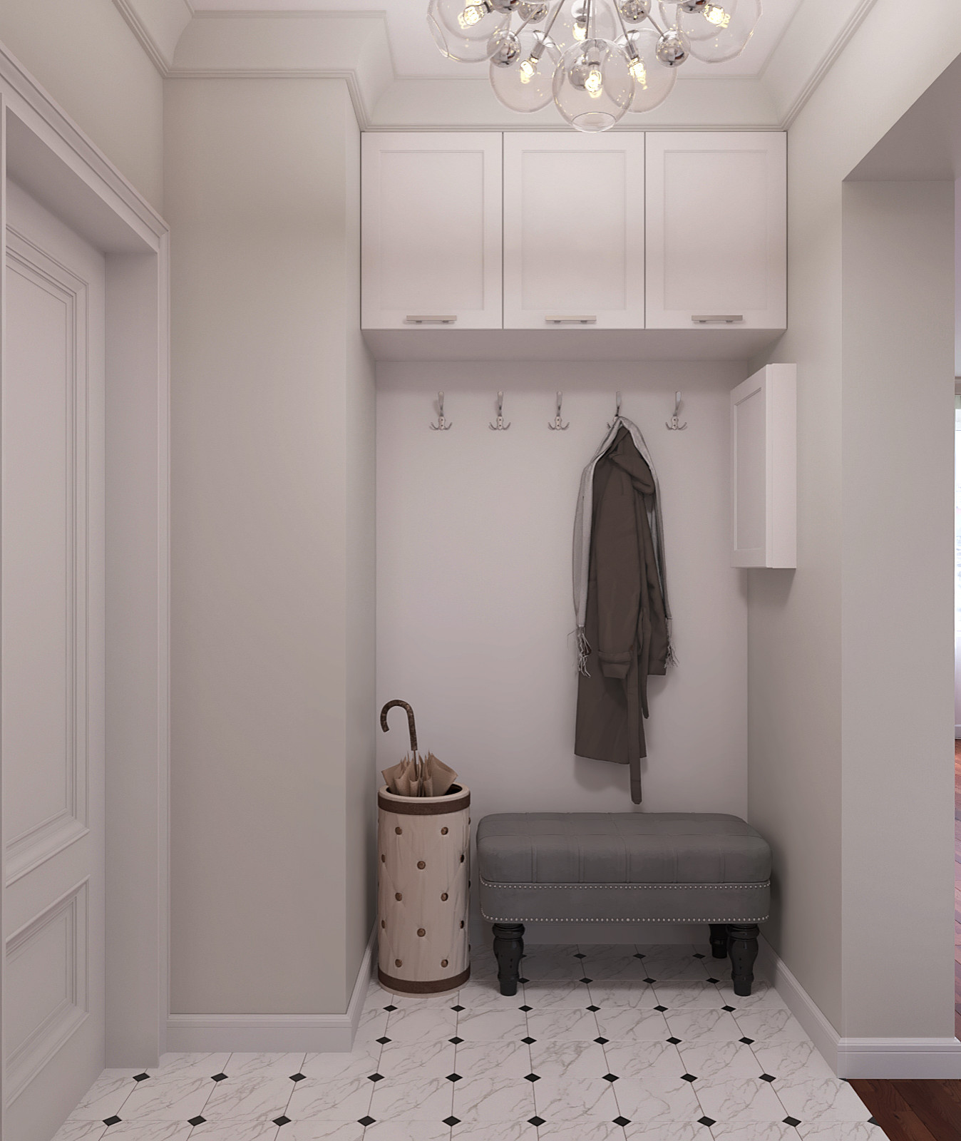 Интеллигентная серо-голубая квартира