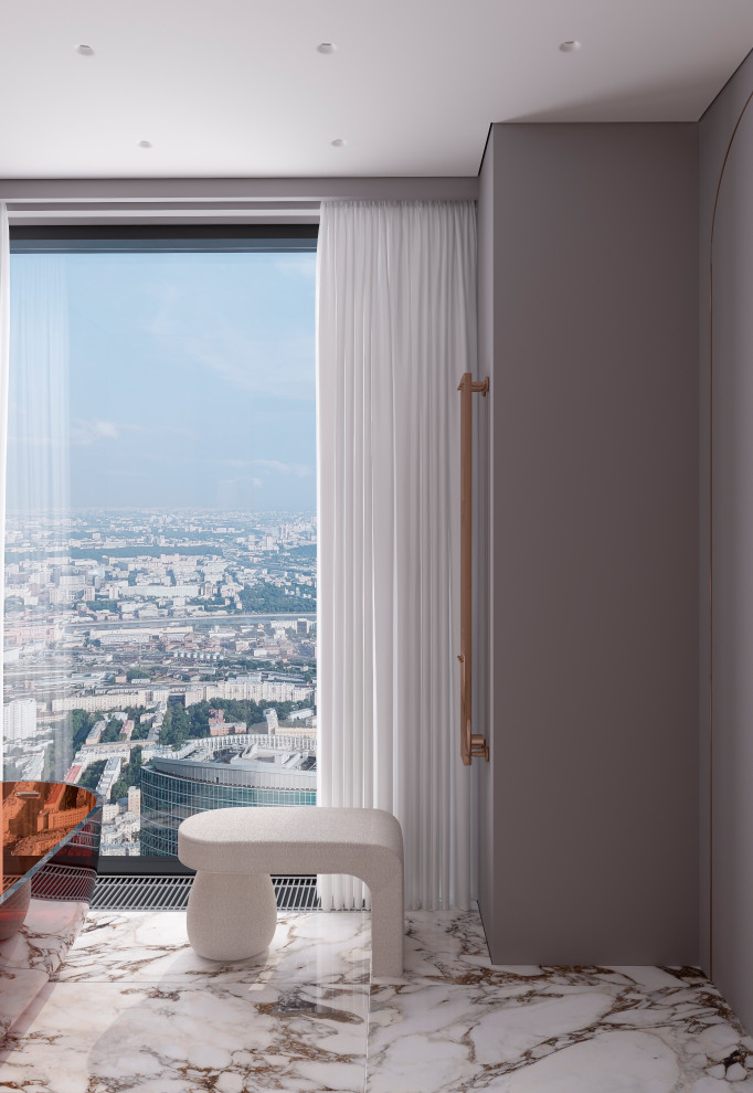 Мастер-ванная из проекта "Оранжевый Блюз" в ЖК Neva Towers, г. Москва