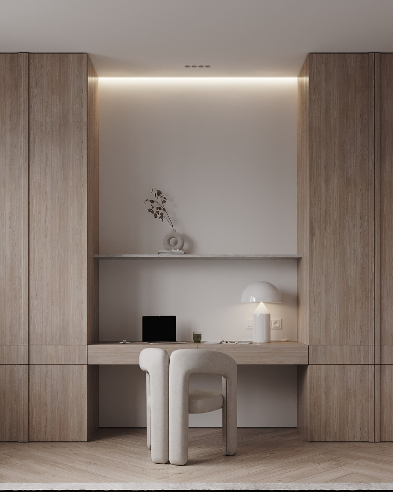 Уютная минималестичная спальня из проекта