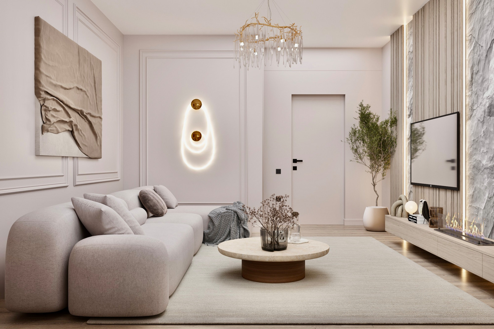 Дизайн-проект квартиры 87 кв м в современном стиле