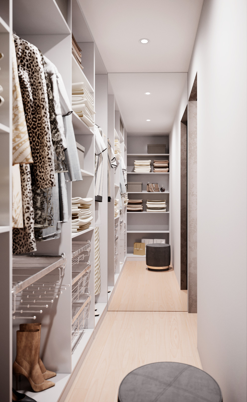 Спальня с гардеробной и балконом