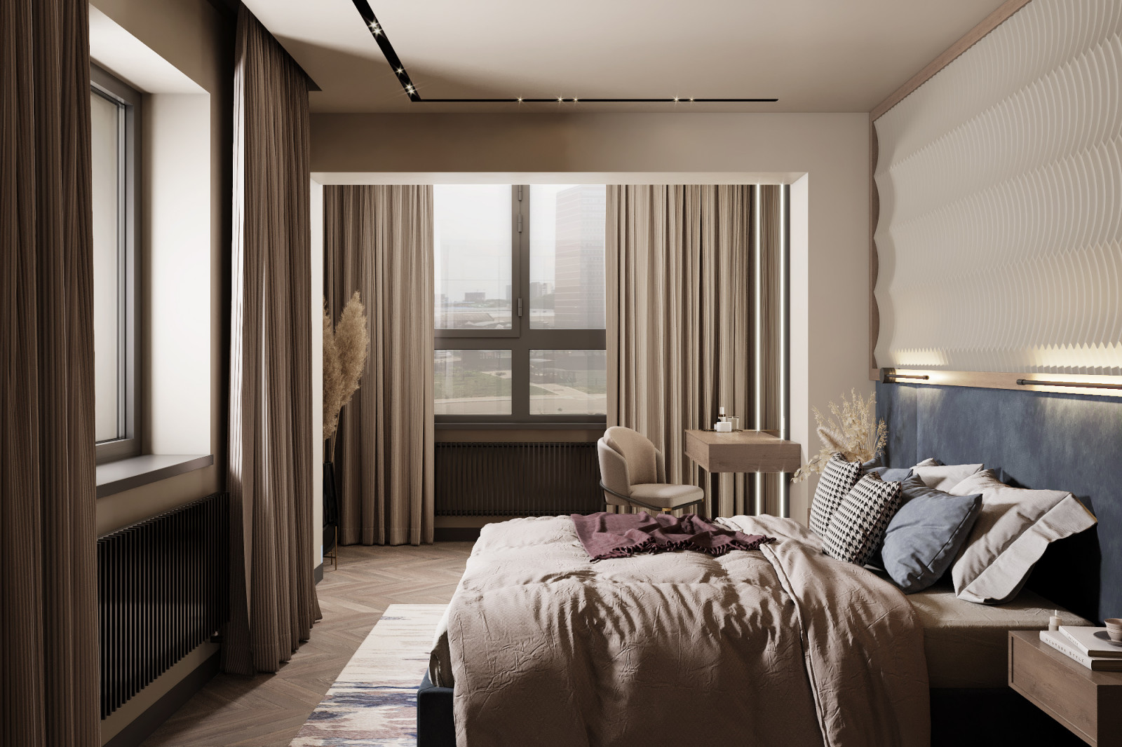 Квартира выполнена в современном стиле