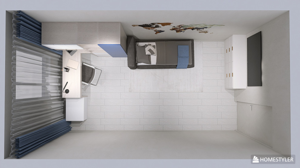 Уютная комната для школьника в современном стиле