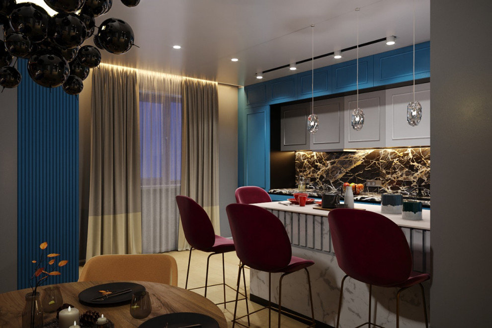 Квартира в насыщенных тонах