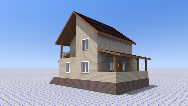 Каркасный индивидуальный дом на бетонном ленточном фундаменте [016.14]