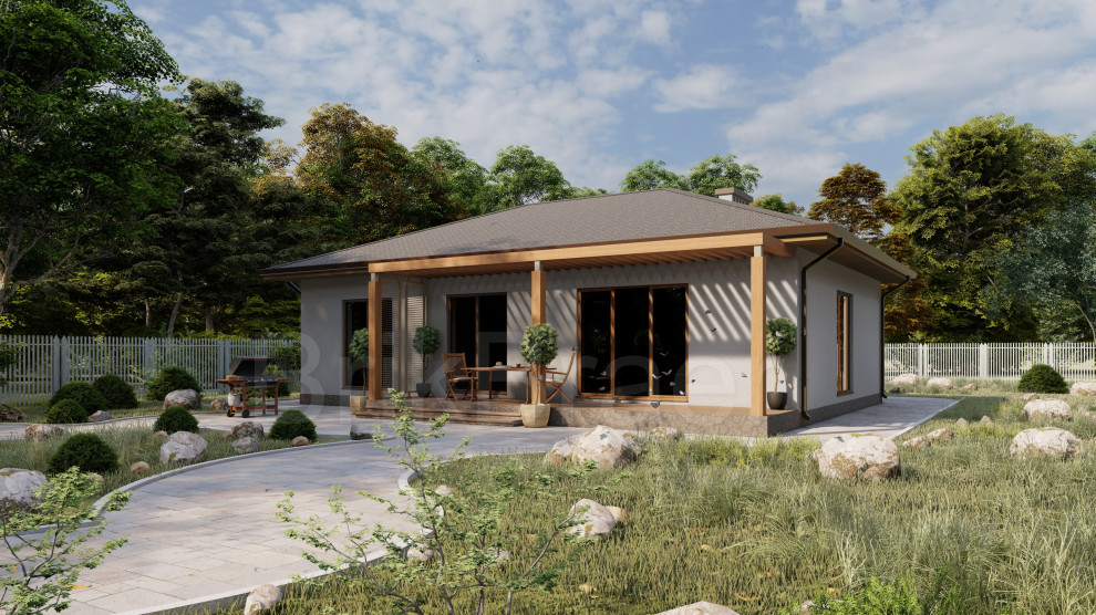 Обложка проекта: Проект дома №148 в современном стиле площадью 154 м2