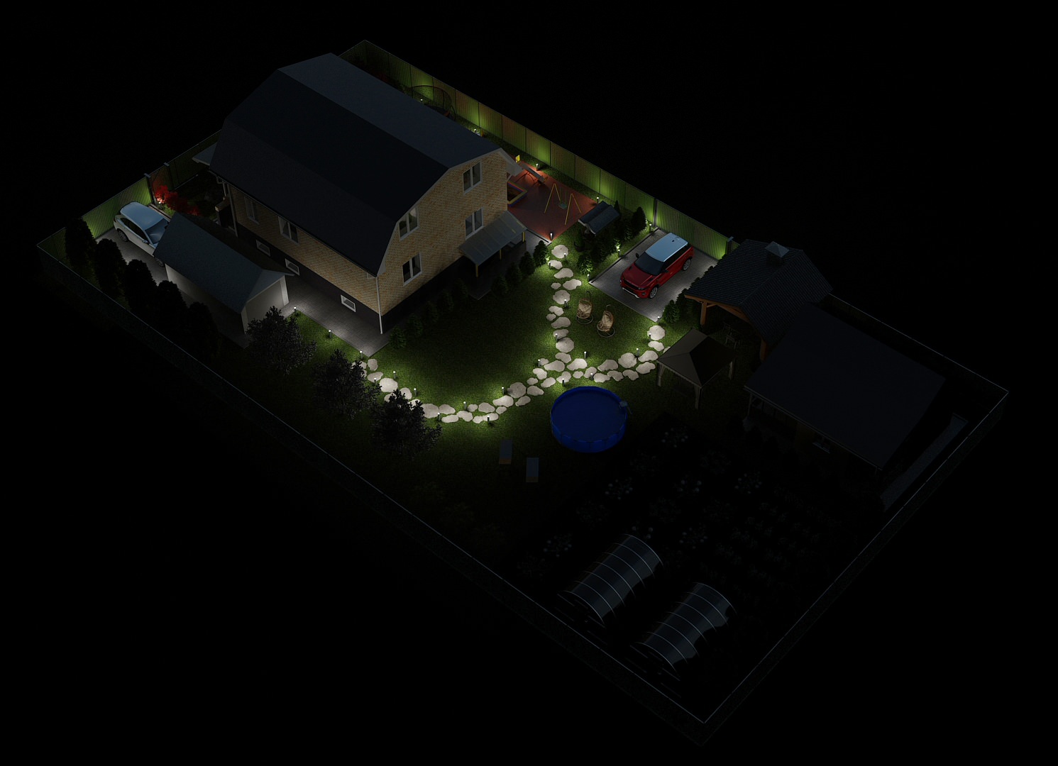 Ландшафтный дизайн территории загородного дома Омская обл