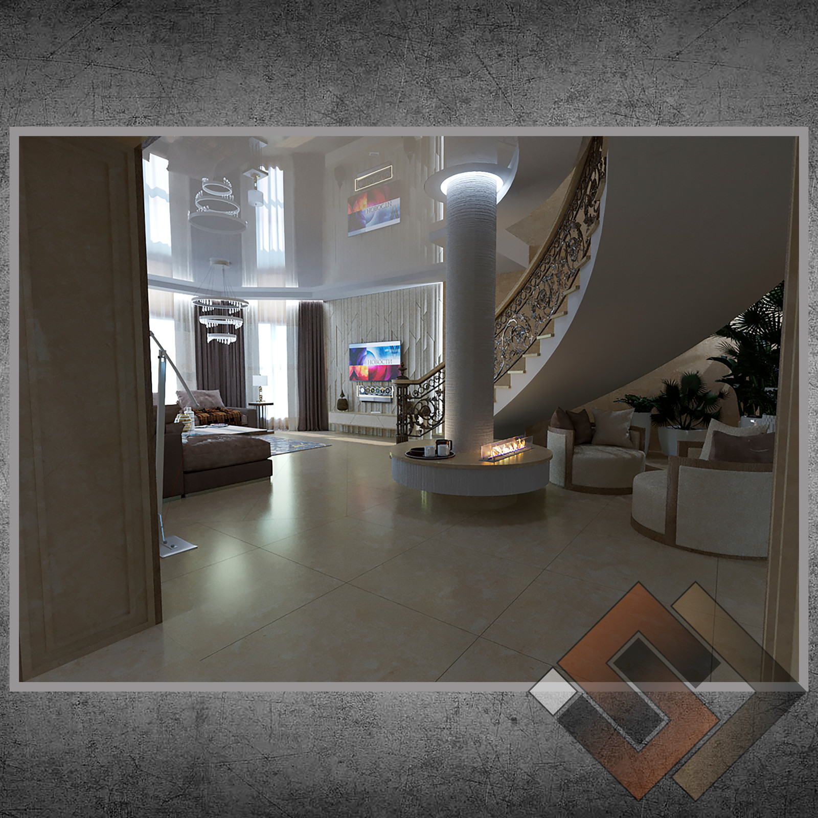 Обложка проекта: Дом с винтажной лестницей