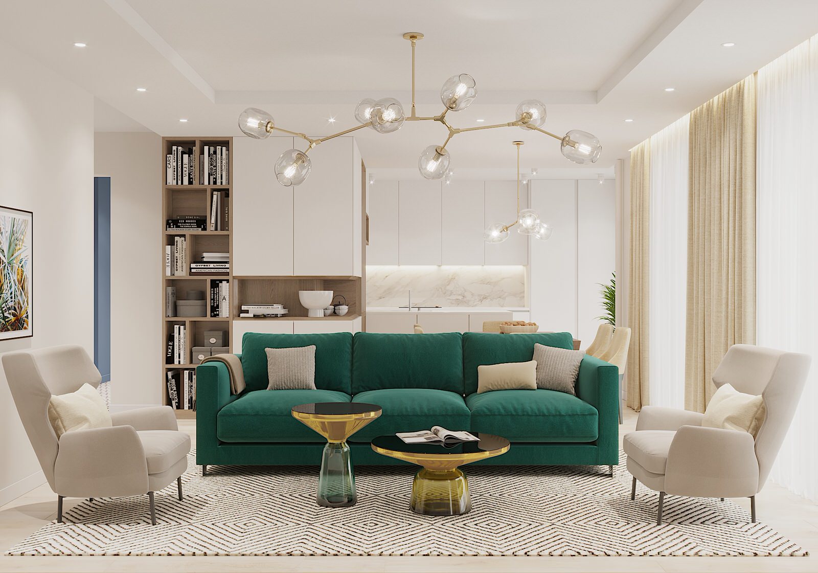 Трехкомнатная квартира в стиле КОНТЕМПОРАРИ