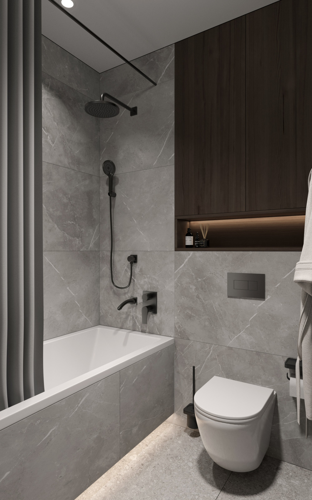 Дизайн квартиры в современном стиле в серых тонах