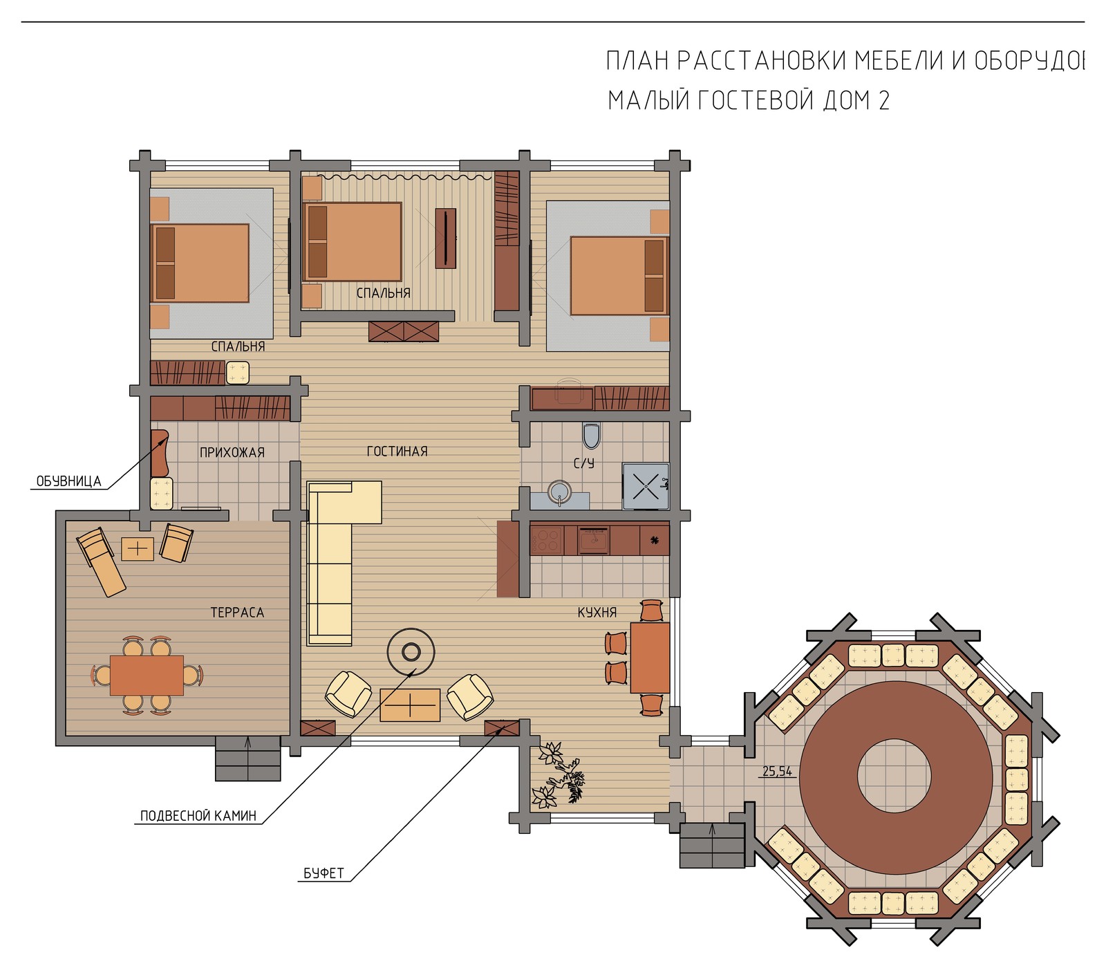 Дизайн загородного срубового дома