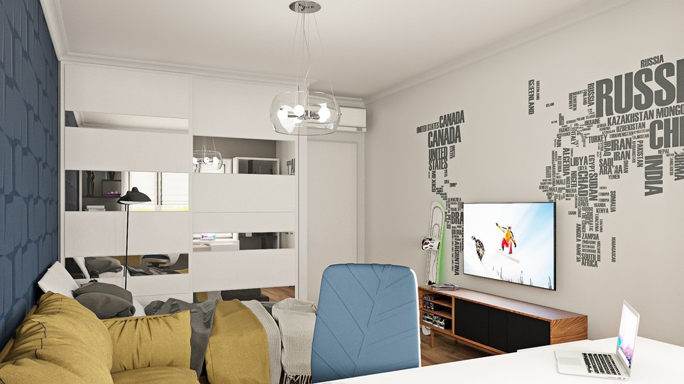 Квартира в современном стиле. Рациональное объединение пространства.