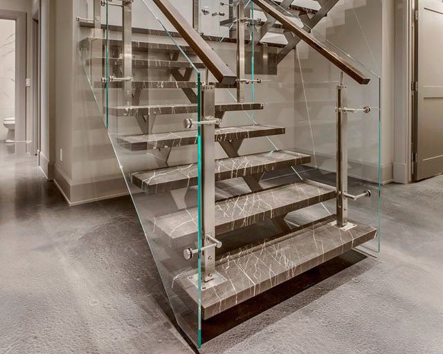 Нержавеющие ограждения со стеклом для лестницы