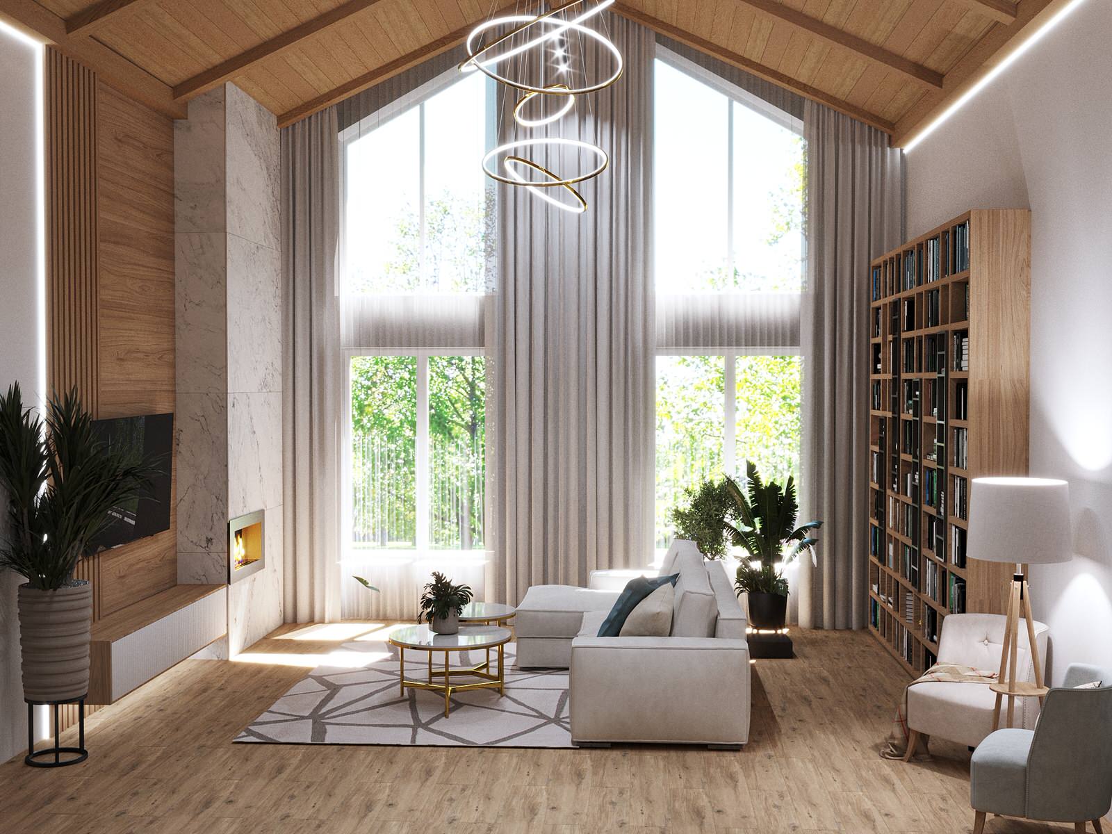 3д визуализация гостиной в Краснодарском крае