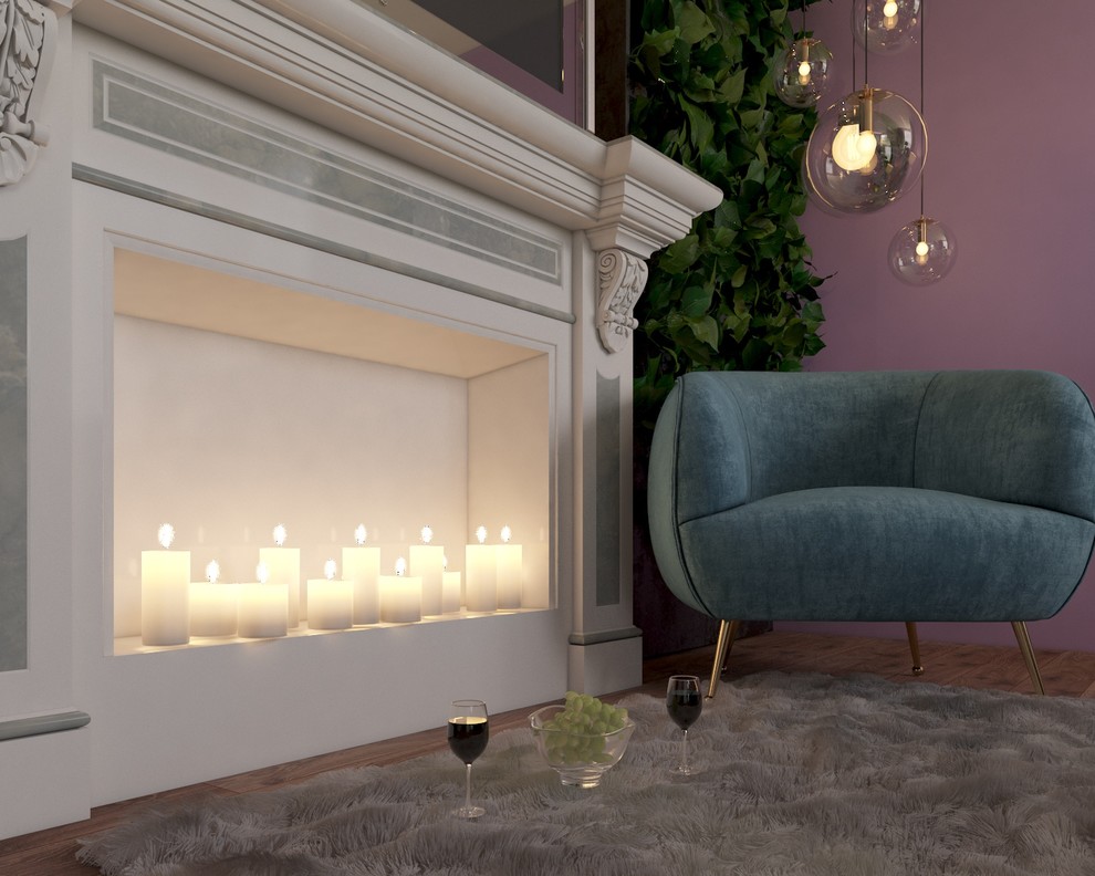 Кухня-гостиная в стиле фьюжн ЖК "Московские водники"