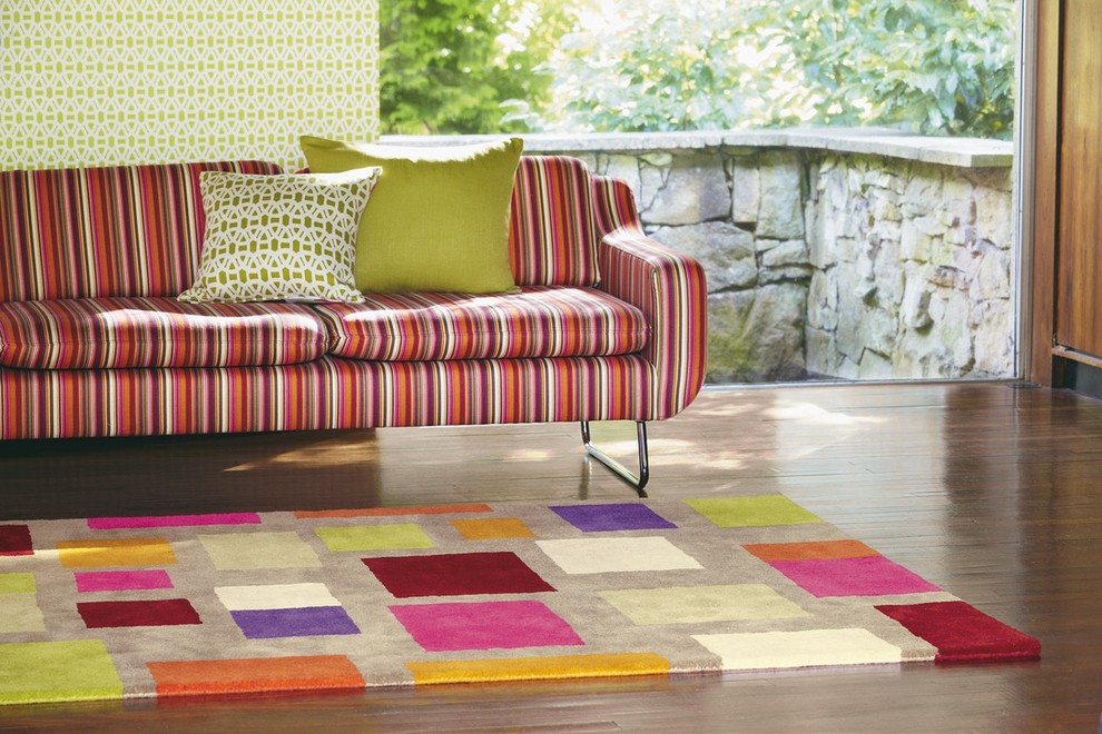 Фото ярких современных ковров в интерьере