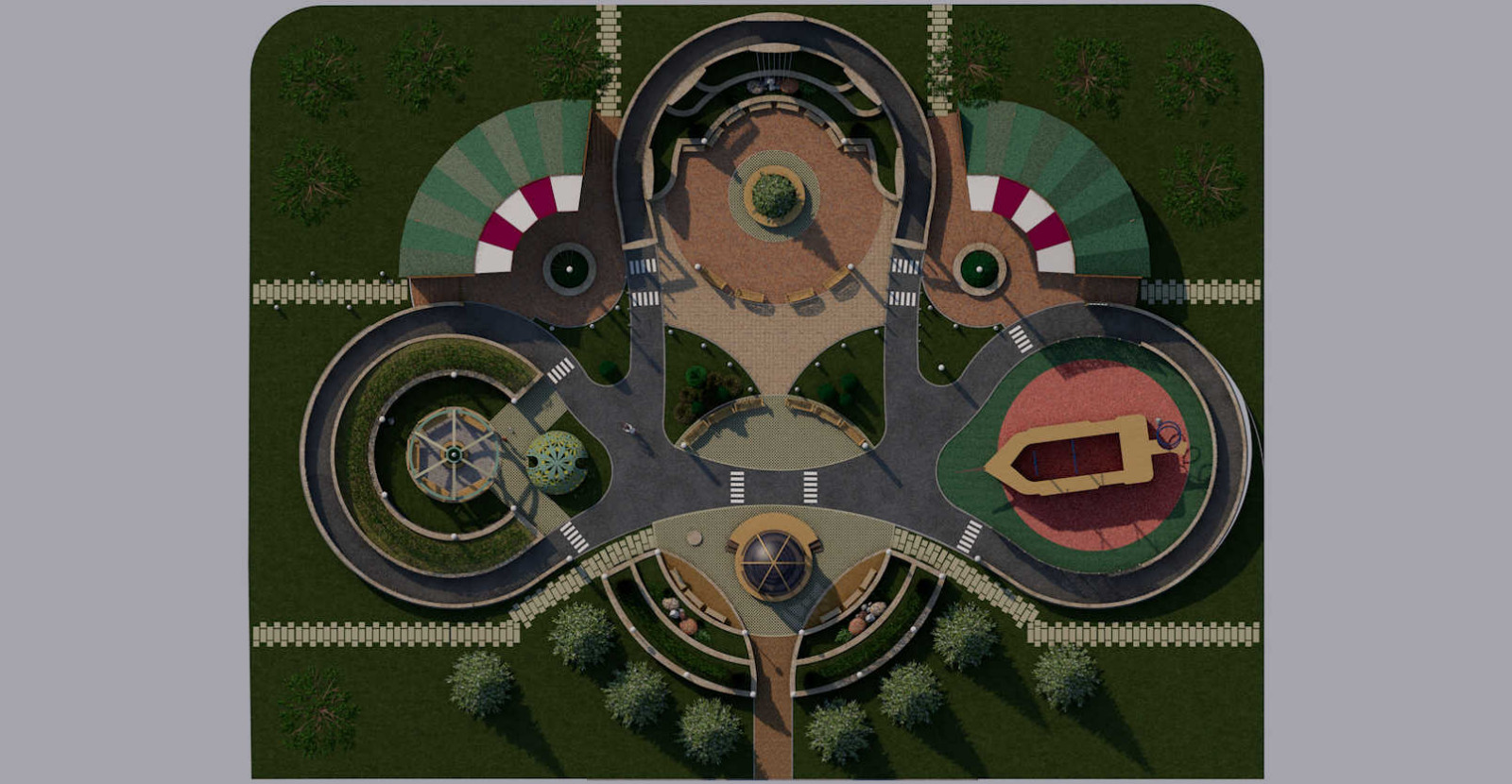 Элементы благоустройства жилого квартала