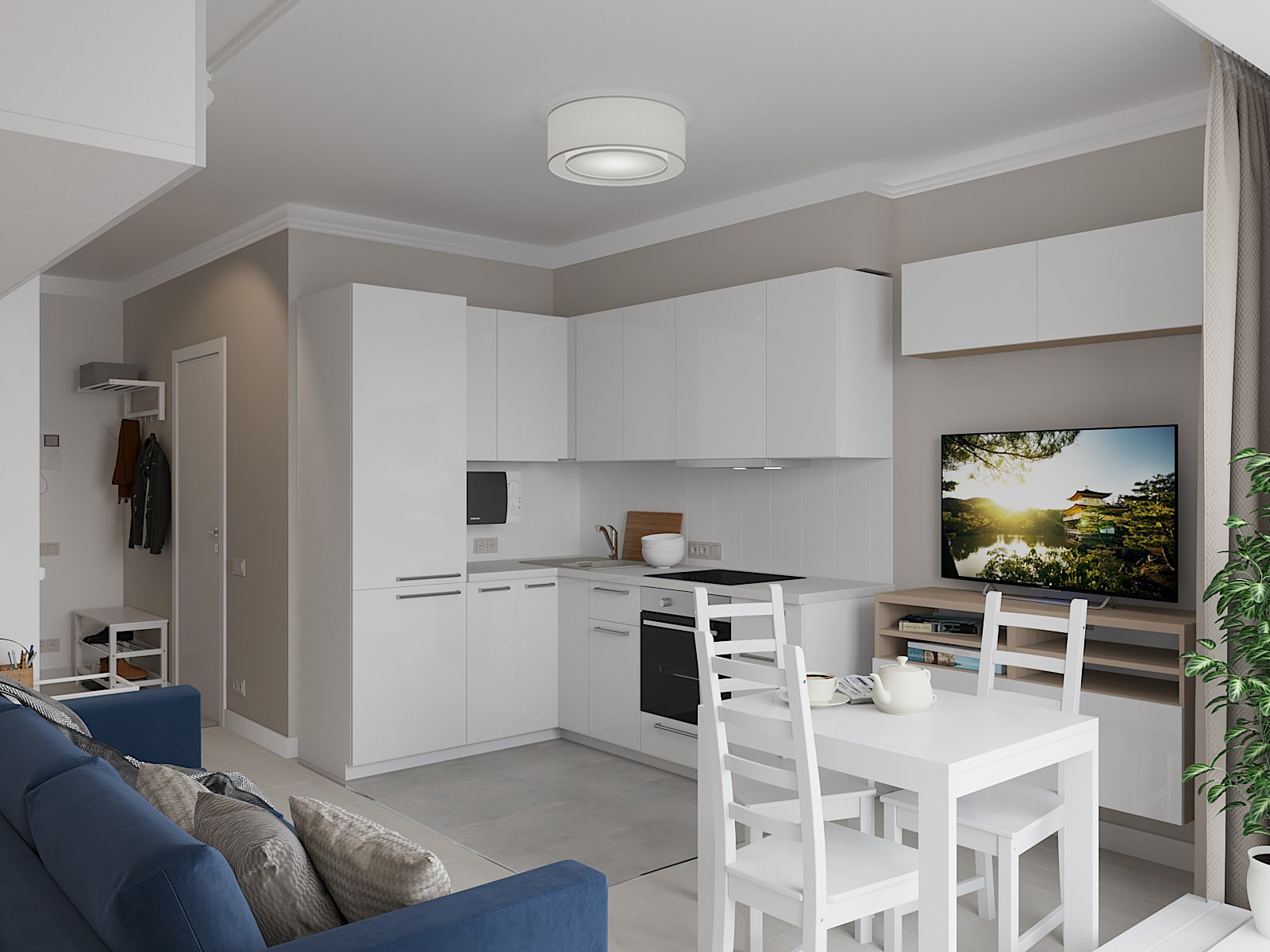 Квартира-студия 28 м2 Раннее утро