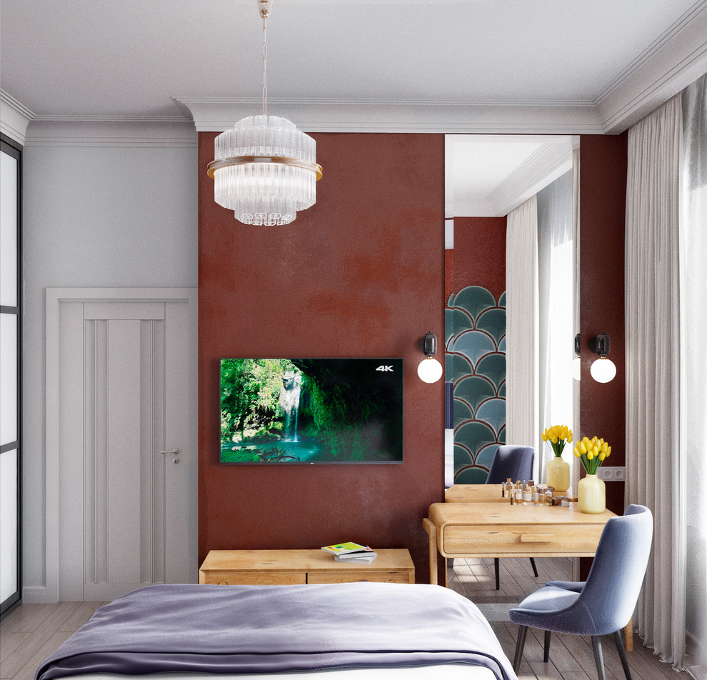 Обложка проекта: Дизайн спальни (вариант 1) с элементами стиля Арт-Деко. Частное домовладение