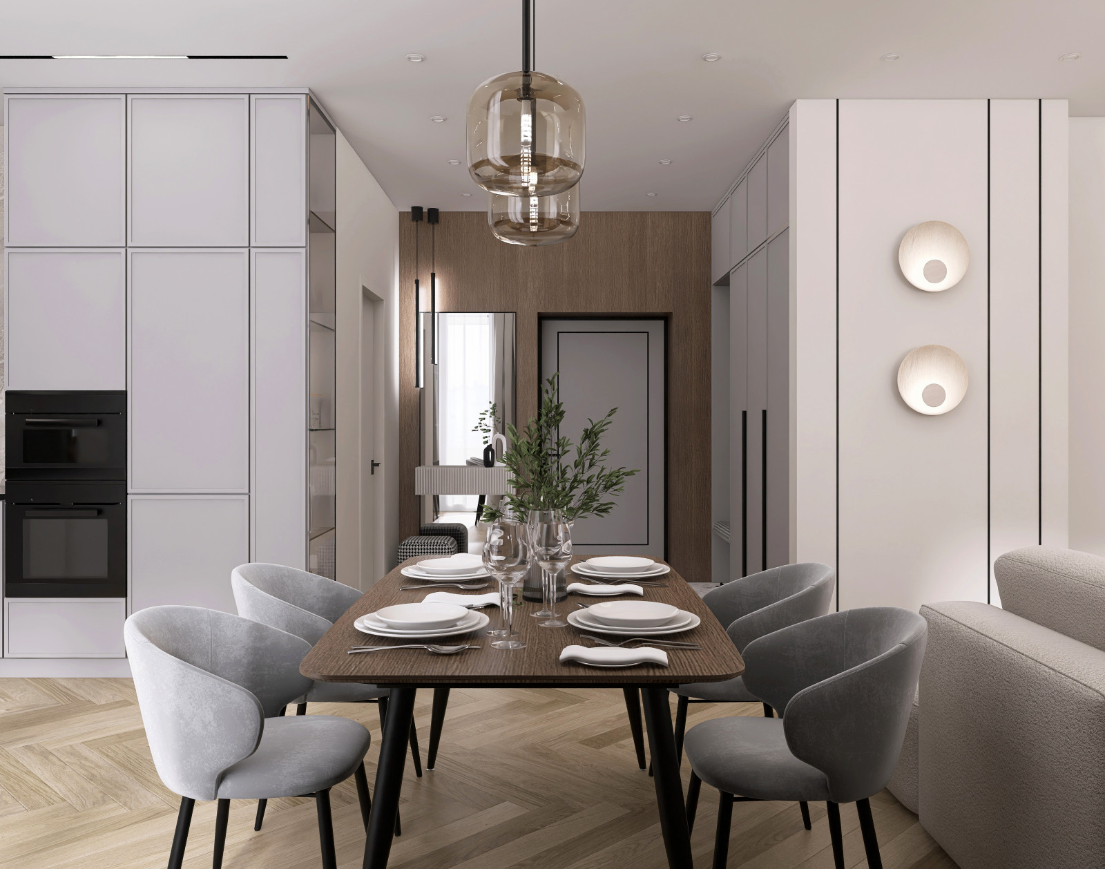 Современная кухня-гостиная (евродвушка)