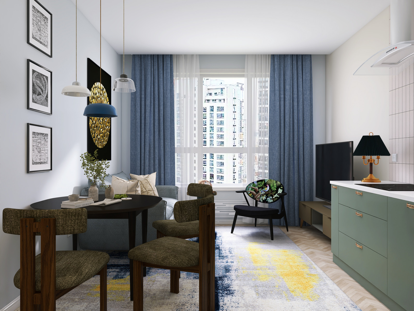 Дизайн интерьера 2х комнатной квартиры в ЖК "Парк Столиц" г. Екатеринбург