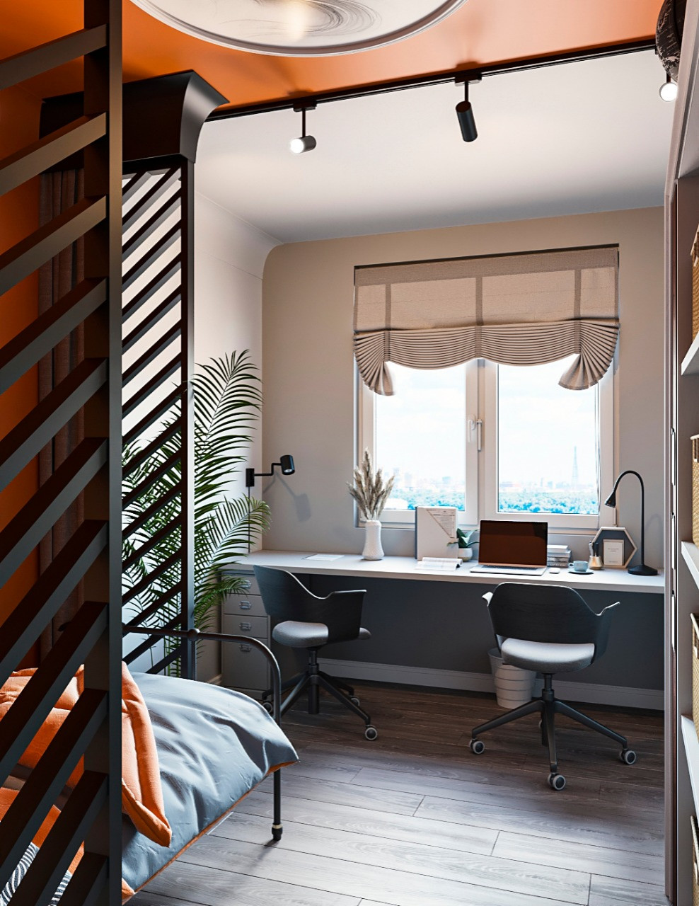 яркий интерьер для web дизайнера