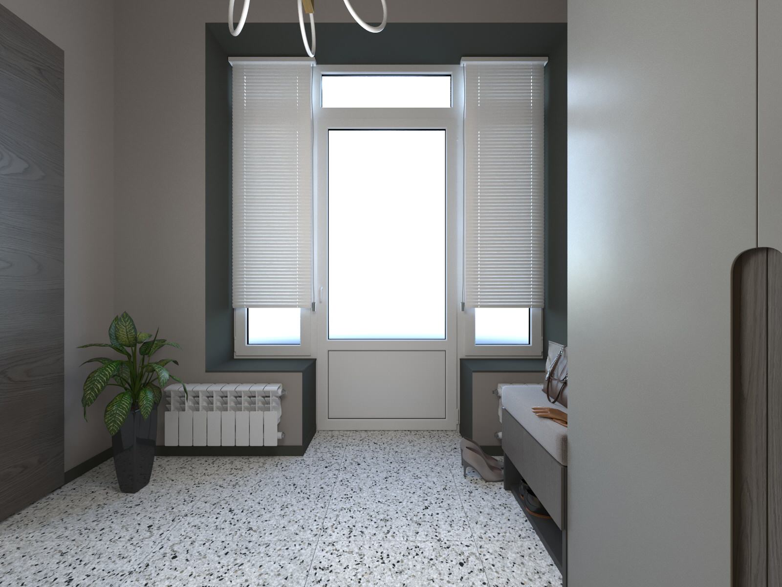 Проект прихожей и гостиной в доме для нескольких поколений семьи