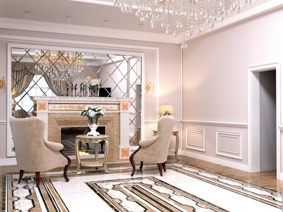 Дизайн каминной в классическом стиле